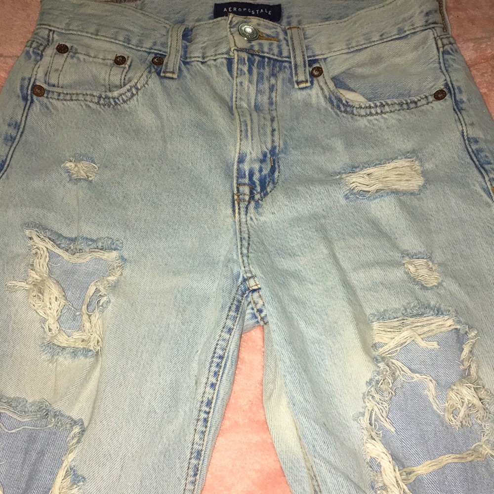 blue flair ripped jeans size 0